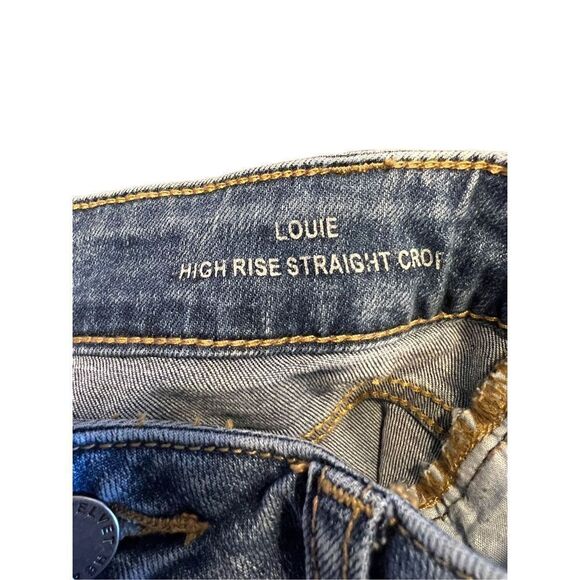 Velvet heart denim Louie high rise straight crop tuxedo striped raw hem Jeans 27 - Picture 5 of 9